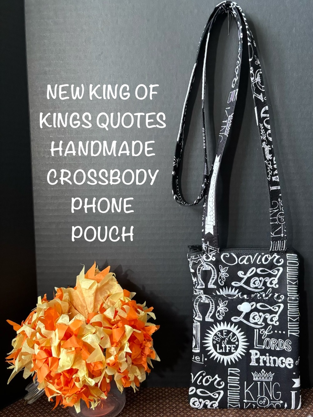 NEW KING OF KINGS HANDMADE CROSSBODY PHONE POUCH